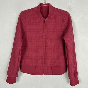 Lululemon women size 8 Serene Travels Bomber jacket Chianti red reversible